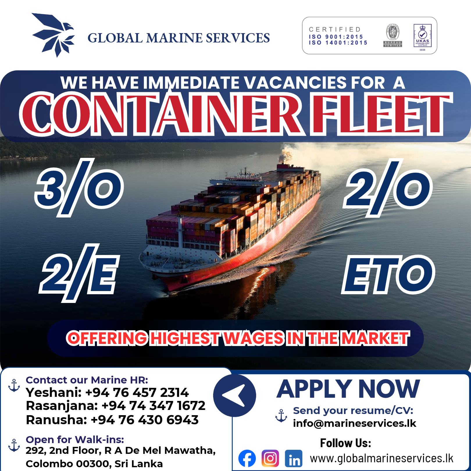 3/O, 2/O, 2/E, ETO vacancy flyer